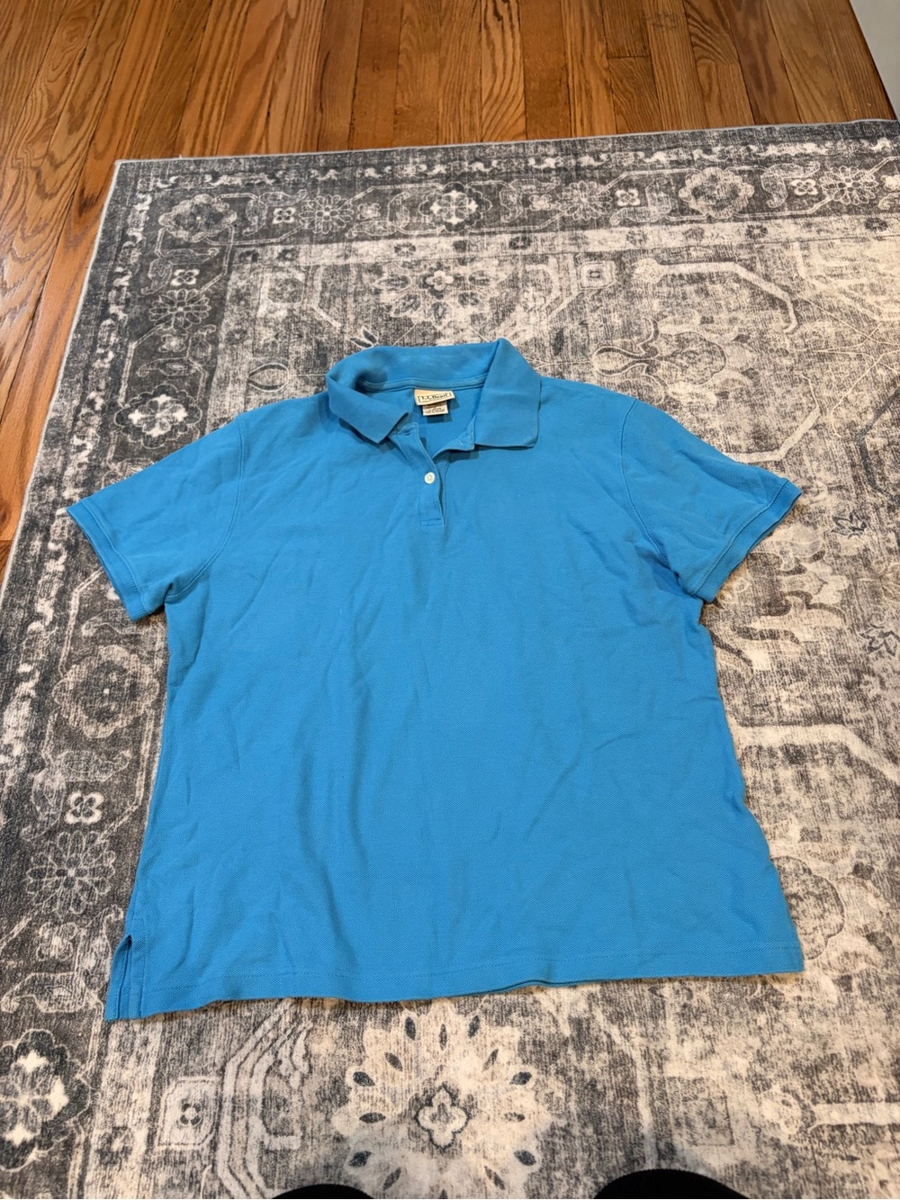 L.L. Bean Men's Bright Turquoise Polo Shirt